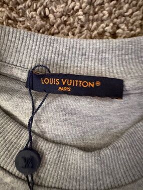 Louis Vuitton Light Gray Crewneck with Navy Tag
